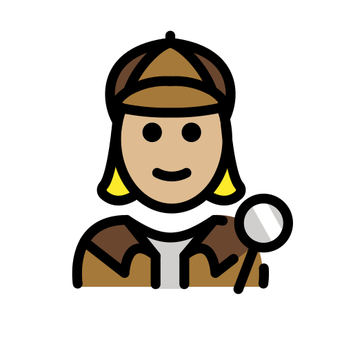 第女侦探: 中等-浅肤色号为第OpenMoji 15.1号