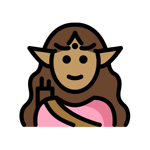 OpenMoji 15.1의 경우 여자 엘프: 갈색 피부