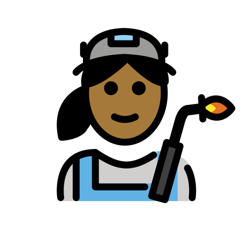 Pekerja pabrik wanita: warna kulit gelap-sedang untuk OpenMoji 15.1