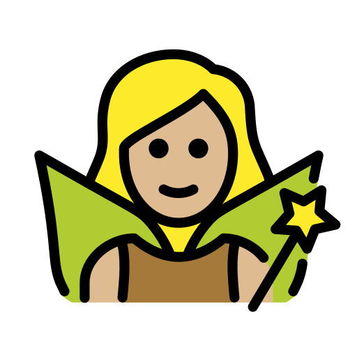 Peri wanita: warna kulit cerah-sedang untuk OpenMoji 15.1