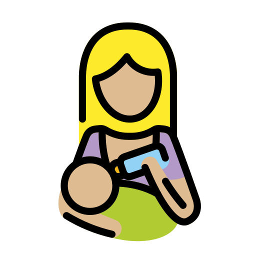 Bebek emziren kadın: orta açık cilt tonu için OpenMoji 15.1