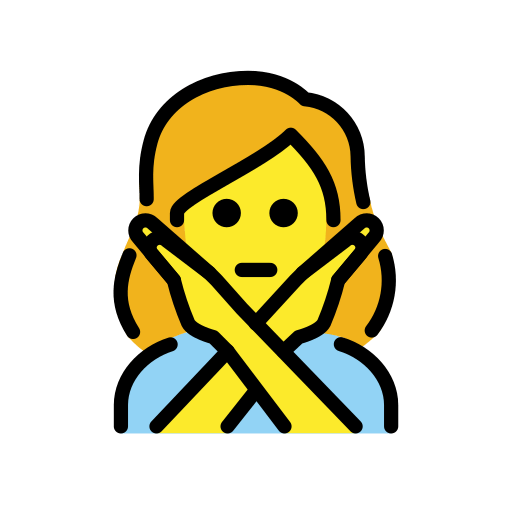 אישה מסמנת ״לא״ עבור OpenMoji 15.1