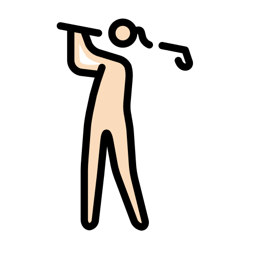 Ženy hrající golf: Světlý odstín pleti pro OpenMoji 15.1