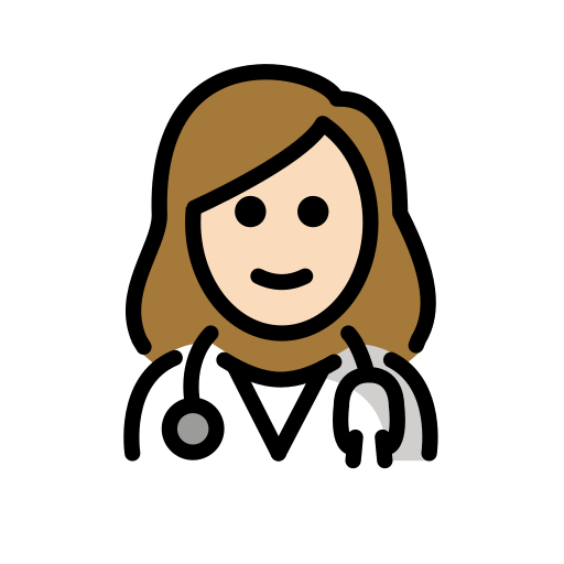 Kadın sağlık çalışanı: açık cilt tonu için OpenMoji 15.1