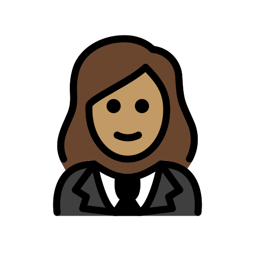 Nainen smokissa: keskiruskea ihonväri varten OpenMoji 15.1