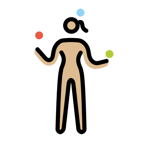 Jonglör kadın: orta açık cilt tonu için OpenMoji 15.1