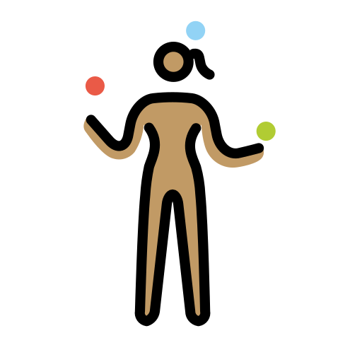 Kvindelig jonglør: medium teint for OpenMoji 15.1