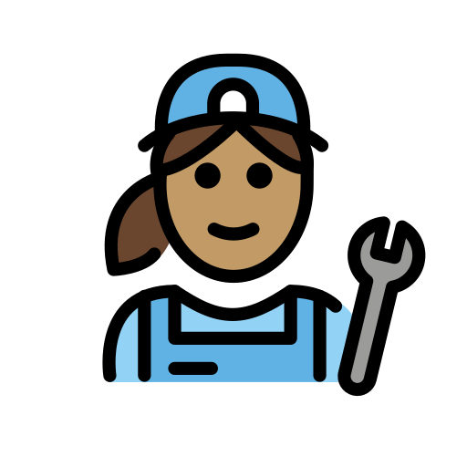 महिला मिस्त्री: गेहुँआ त्वचा OpenMoji 15.1 के लिए