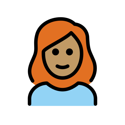 Mujer: Tono De Piel Medio, Pelo Pelirrojo para OpenMoji 15.1