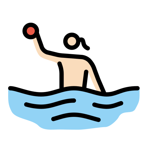 Vrouw die waterpolo speelt: lichte huidskleur voor OpenMoji 15.1