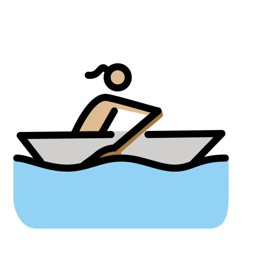 Wanita mendayung perahu: warna kulit cerah-sedang untuk OpenMoji 15.1