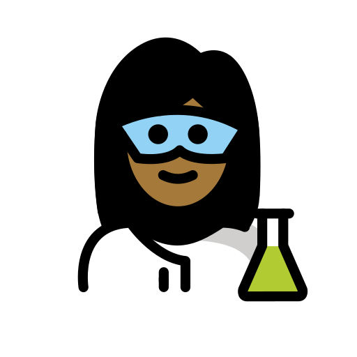 Nhà khoa học nữ: màu da tối trung bình cho OpenMoji 15.1