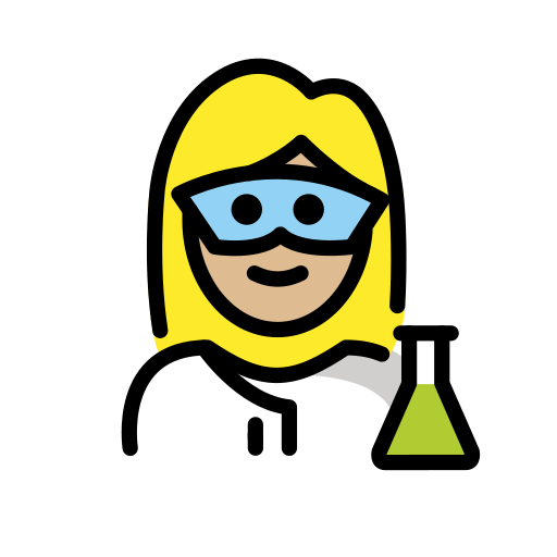 Kadın bilim insanı: orta açık cilt tonu için OpenMoji 15.1