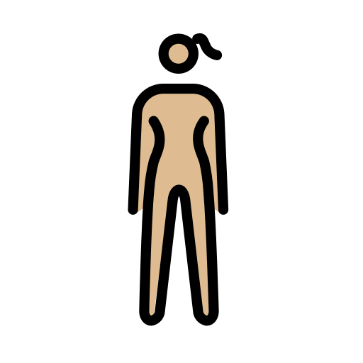 ผู้หญิงยืน: โทนผิวสีขาวเหลือง สำหรับ OpenMoji 15.1