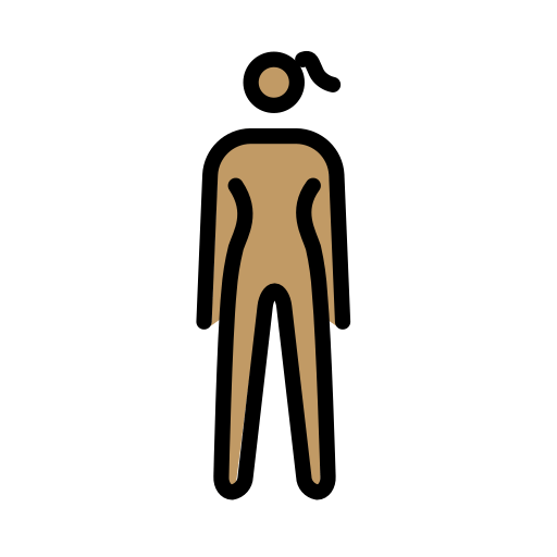 ผู้หญิงยืน: โทนผิวสีเหลือง สำหรับ OpenMoji 15.1
