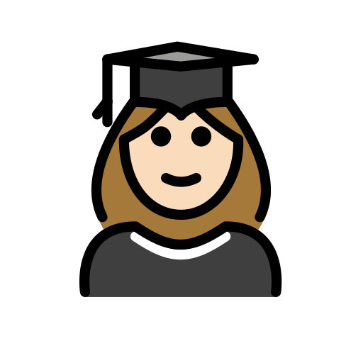Studentka: světlý odstín pleti pro OpenMoji 15.1