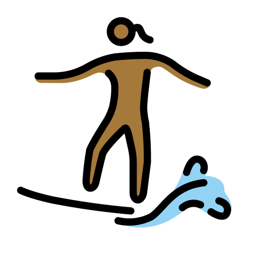 Surfování pro ženy: Středně tmavý odstín pleti pro OpenMoji 15.1