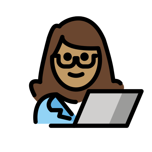 महिला टेक्नोलॉजिस्ट: गेहुँआ त्वचा OpenMoji 15.1 के लिए