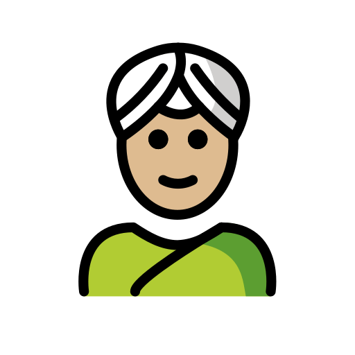 Žena s turbanem na hlavě: Středně světlý odstín pleti pro OpenMoji 15.1