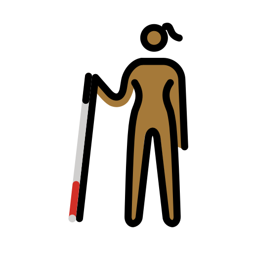Femme Avec Canne Blanche: Peau Mate pour OpenMoji 15.1