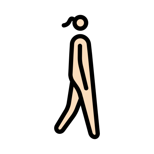 Γυναίκα που περπατά στραμμένη προς τα δεξιά: ανοιχτόχρωμος τόνος δέρματος για OpenMoji 15.1