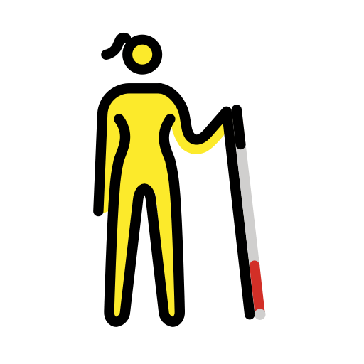 Woman with White Cane Facing Right for OpenMoji 15.1