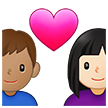 Couple Avec Cœur: Femme, Homme, Peau Claire, Peau Légèrement Mate pour Samsung One UI 4.0 January 2022