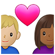 Cuplu cu inimă: Femeie, Bărbat, ten mediu-închis, ten mediu-deschis pentru Samsung One UI 4.0 January 2022
