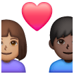 Pár se srdcem – muž: střední odstín pleti, žena: tmavý odstín pleti pro Samsung One UI 6.1.1