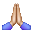 Folded Hands: Medium-Light Skin Tone for Samsung One UI 6.1.1