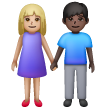 Woman and Man Holding Hands: Medium-Light Skin Tone, Dark Skin Tone for Samsung One UI 6.1.1