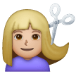 Woman Getting Haircut: Medium-Light Skin Tone for Samsung One UI 6.1.1