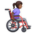 Žena na ručním invalidním vozíku otočená doprava: středně tmavý odstín pleti pro Samsung One UI 6.1.1