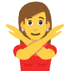 אישה מסמנת ״לא״ עבור Skype Emoticons 1.2