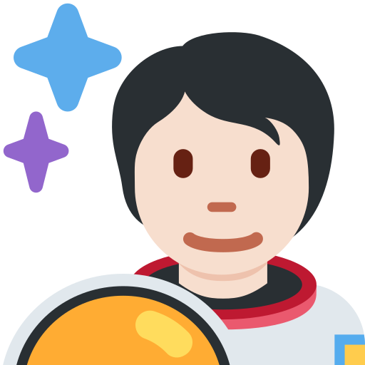 Angkasawan: ton kulit cerah untuk Twitter (X) Twemoji 15.0.3