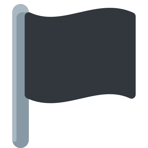 Černá vlajka pro Twitter (X) Twemoji 15.0.3