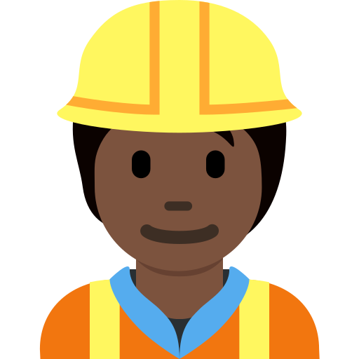 Bouwvakker: donkere huidskleur voor Twitter (X) Twemoji 15.0.3