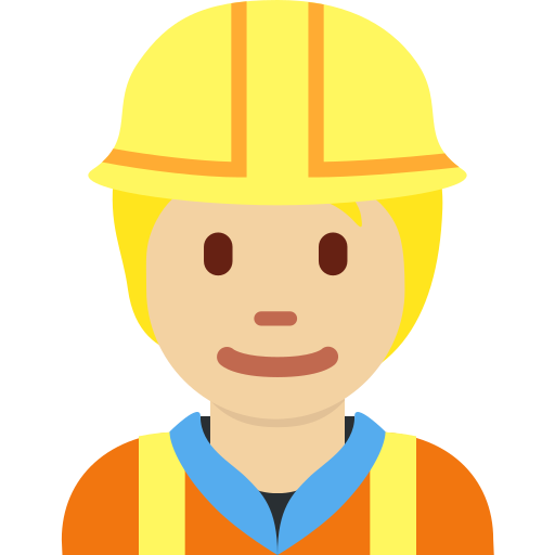 Treballador de la construcció: pell mitjana-clara per Twitter (X) Twemoji 15.0.3