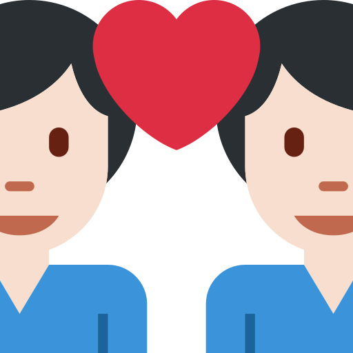 Casal Apaixonado: Homem, Homem, Pele Clara para Twitter (X) Twemoji 15.0.3