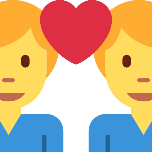 Casal Apaixonado: Homem, Homem para Twitter (X) Twemoji 15.0.3
