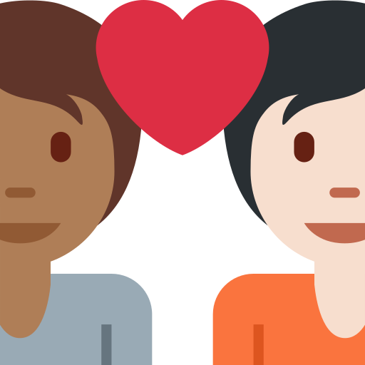 Coppia Con Cuore: Persona, Persona, Carnagione Abbastanza Scura, Carnagione Chiara per Twitter (X) Twemoji 15.0.3