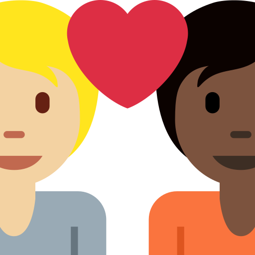 Couple Avec Cœur: Adulte, Adulte, Peau Moyennement Claire, Peau Foncée pour Twitter (X) Twemoji 15.0.3