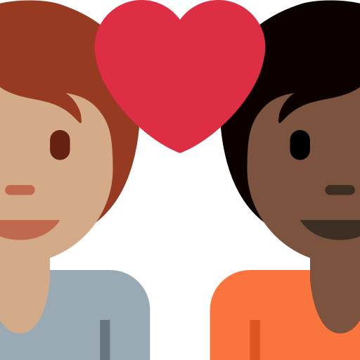 Couple Avec Cœur: Adulte, Adulte, Peau Légèrement Mate, Peau Foncée pour Twitter (X) Twemoji 15.0.3
