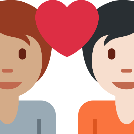 Casal Apaixonado: Pessoa, Pessoa, Pele Morena, Pele Clara para Twitter (X) Twemoji 15.0.3
