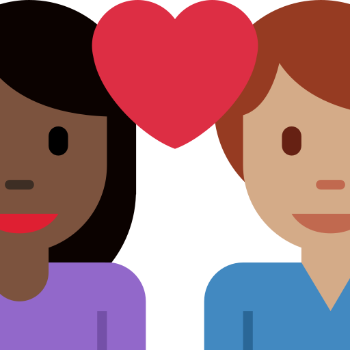 Coppia Con Cuore: Donna, Uomo, Carnagione Scura, Carnagione Olivastra per Twitter (X) Twemoji 15.0.3