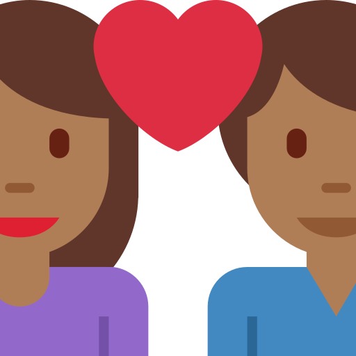 Couple Avec Cœur: Femme, Homme, Peau Mate pour Twitter (X) Twemoji 15.0.3