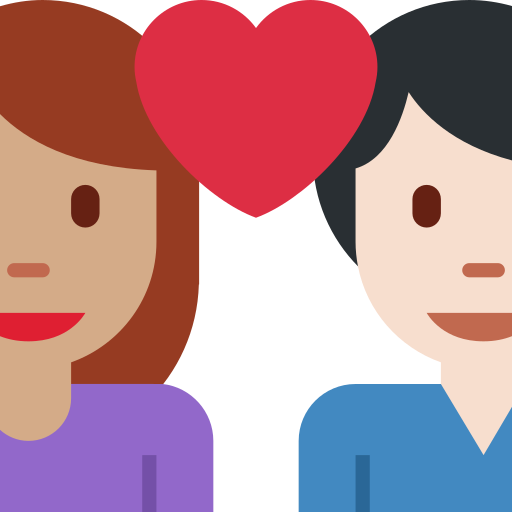 Coppia Con Cuore: Donna, Uomo, Carnagione Olivastra, Carnagione Chiara per Twitter (X) Twemoji 15.0.3