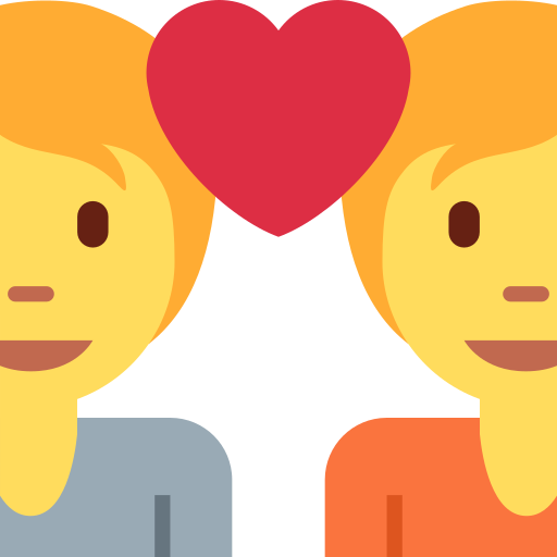 Para z sercem dla Twitter (X) Twemoji 15.0.3