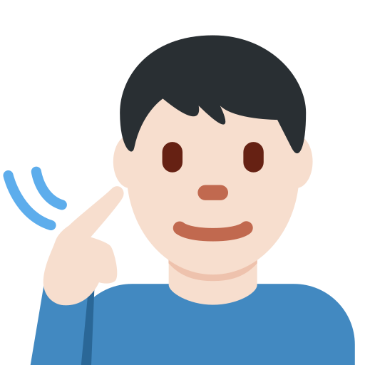 Homem Surdo: Pele Clara para Twitter (X) Twemoji 15.0.3