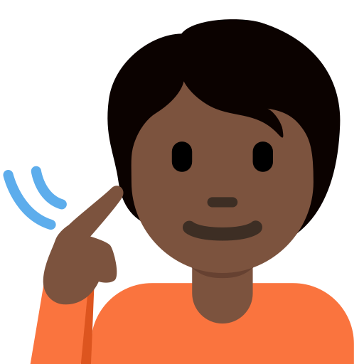 Neslyšící osoba: Tmavý odstín pleti pro Twitter (X) Twemoji 15.0.3